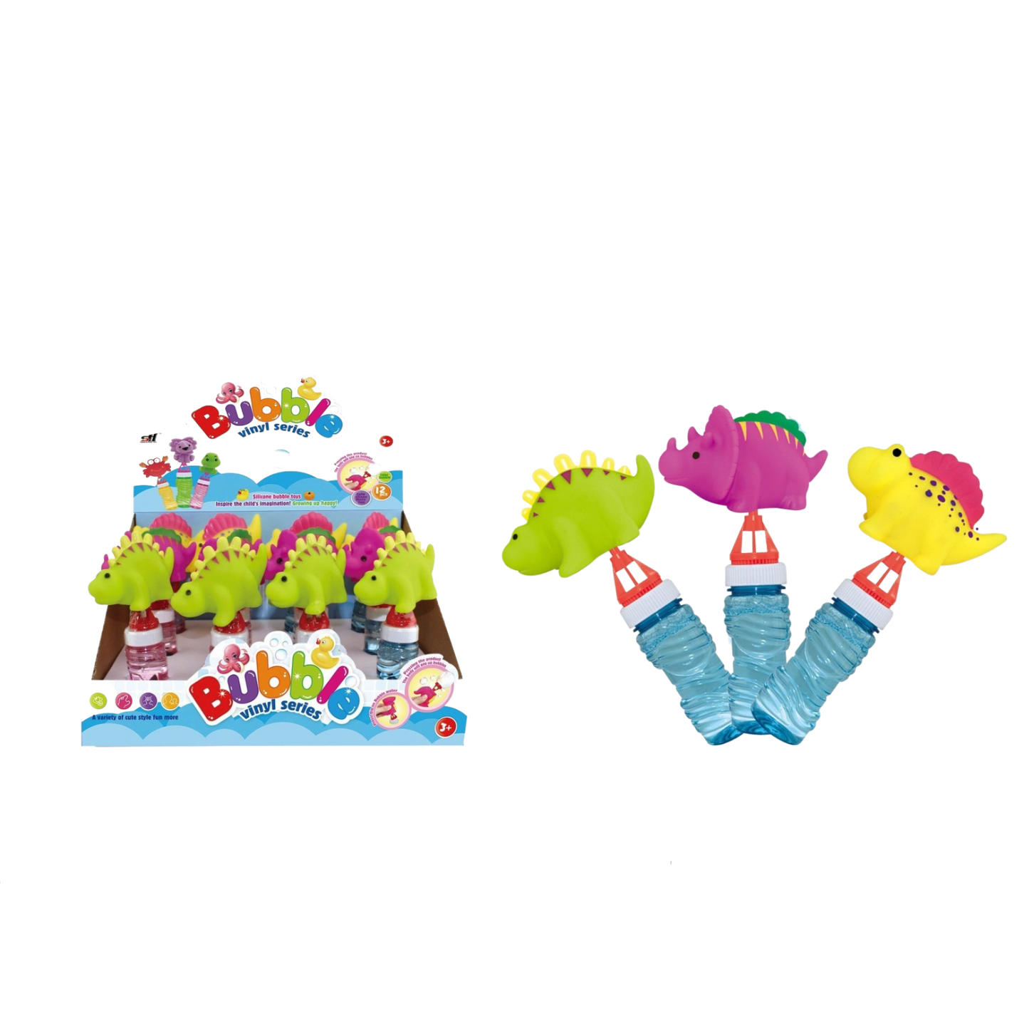 Dinosaur Bubble Blower – Assorted Styles w/ Counter Display (12pc) MSSB2