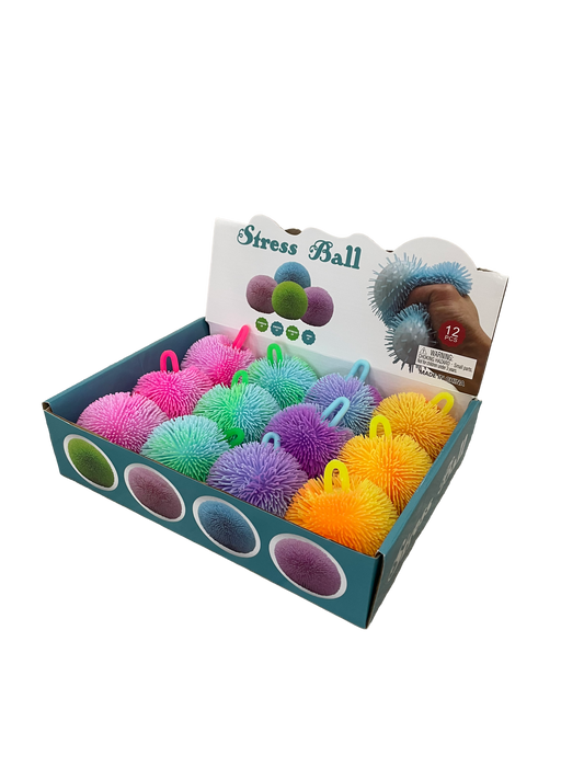 Silicone Spiky Stress Ball – Squishy Gel-Filled w/ Counter Display (12pc) MSSSB