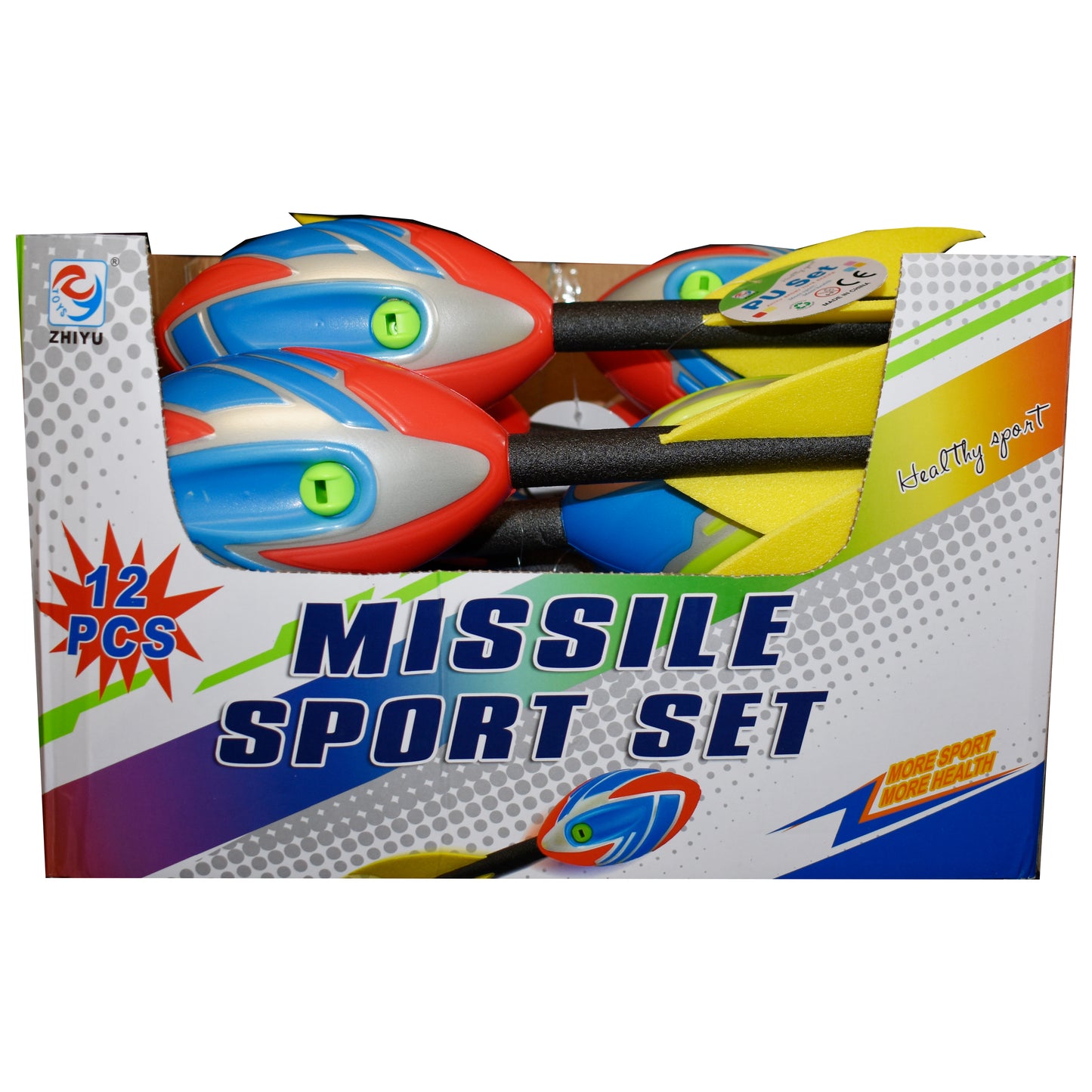 Whistling Foam Throw Rocket – Long Distance Outdoor Toss Toy (12-Piece Display, Assorted Colors) MSWB