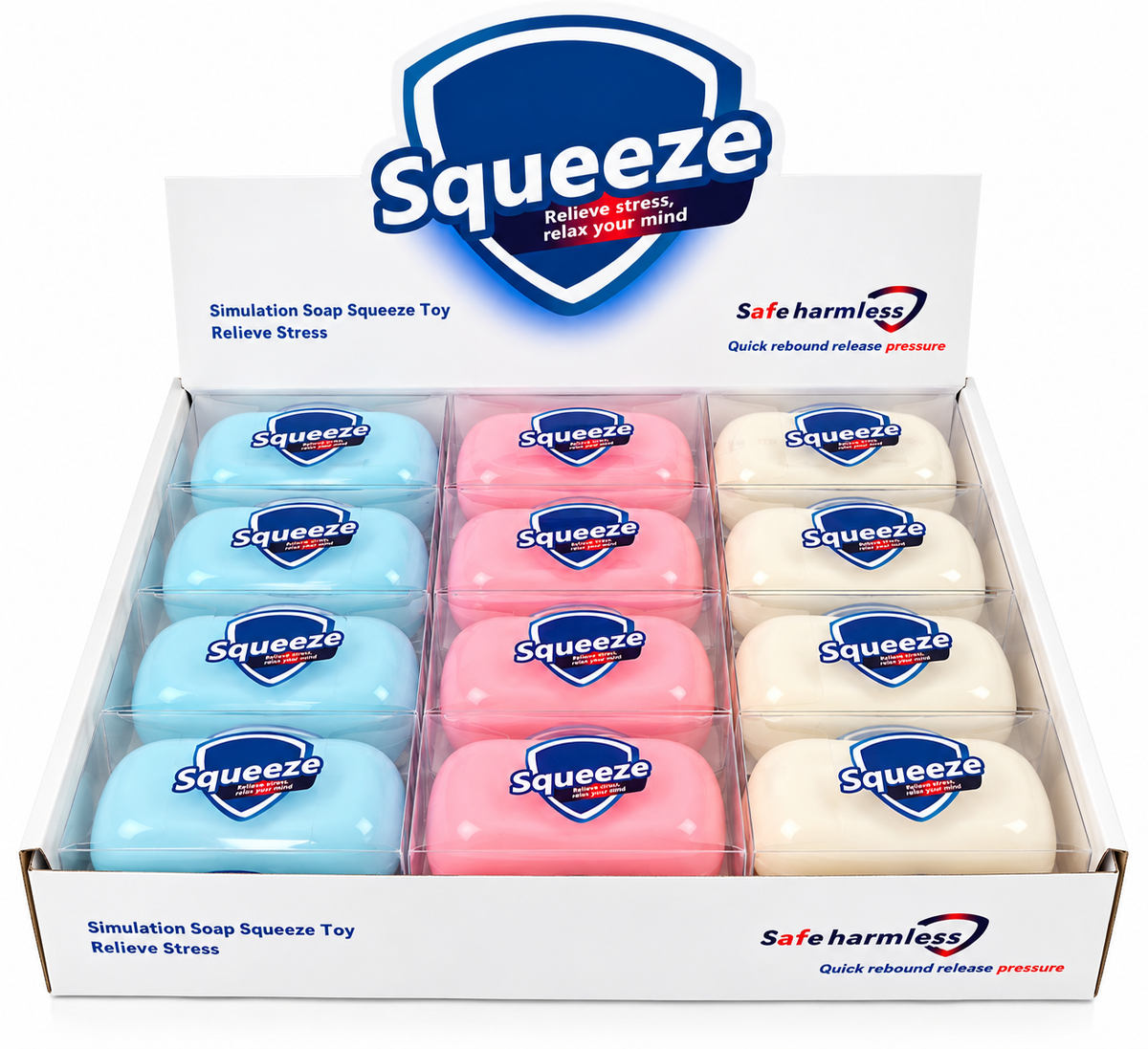 4" Vaseline-Filled Soap Bar Squishy – Assorted Colors MSS66