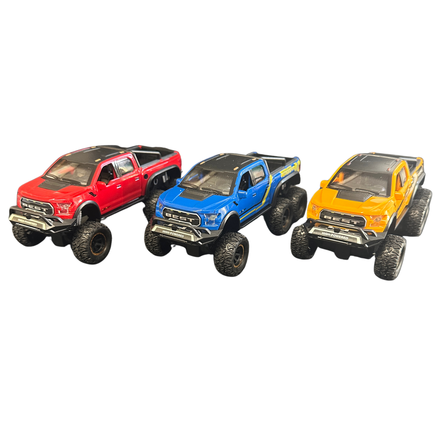 7.5" Friction 6 Wheel Monster Pickup Toy Truck – Assorted Colors MS6WMS