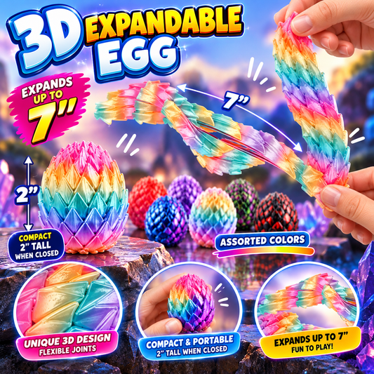 3D Expandable Egg – 2" to 7" | Assorted Colors MS3D5