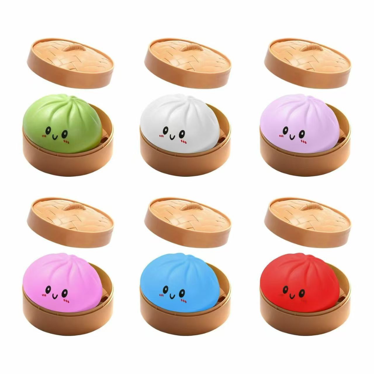 Squeezy Dumpling Toy – Assorted Colors (3.5") MSDS3