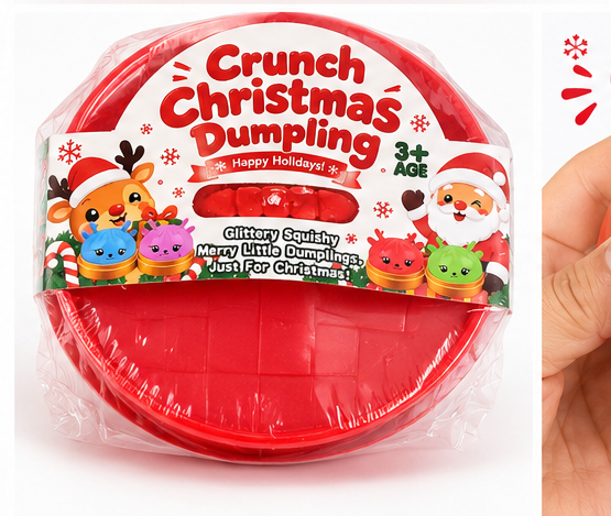 3.5" Crunchy Christmas Dumpling Squishy – Assorted Colors MSS68
