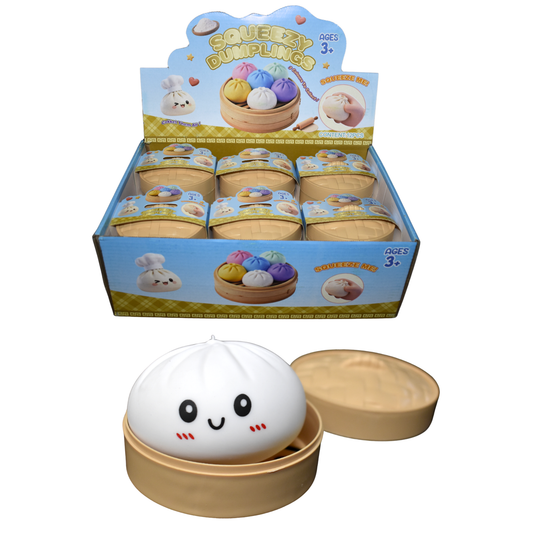 Squeezy Dumpling Toy – White (3.5") MSDS1
