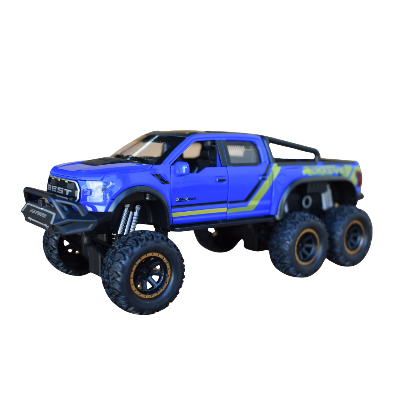7.5" Friction 6 Wheel Monster Pickup Toy Truck – Assorted Colors MS6WMS