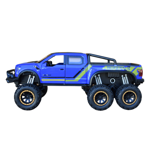 7.5" Friction 6 Wheel Monster Pickup Toy Truck – Assorted Colors MS6WMS