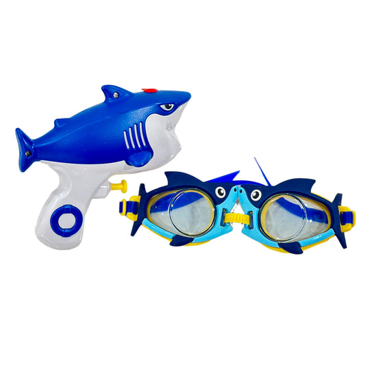 Shark Water Gun with Matching Swim Goggles Set MS8021