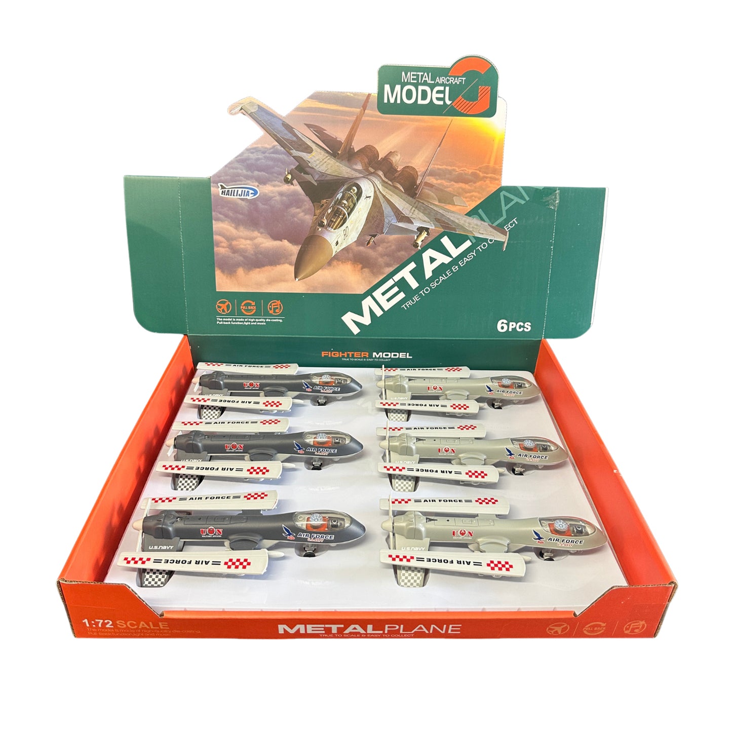 10" Air Force Drone Die-Cast Jet – Light & Sound (Assorted Display Pack) MSAFDRN