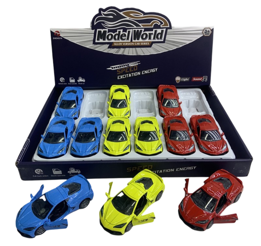 4" Die-Cast Corvette Toy – 12 PC Display MSCVT