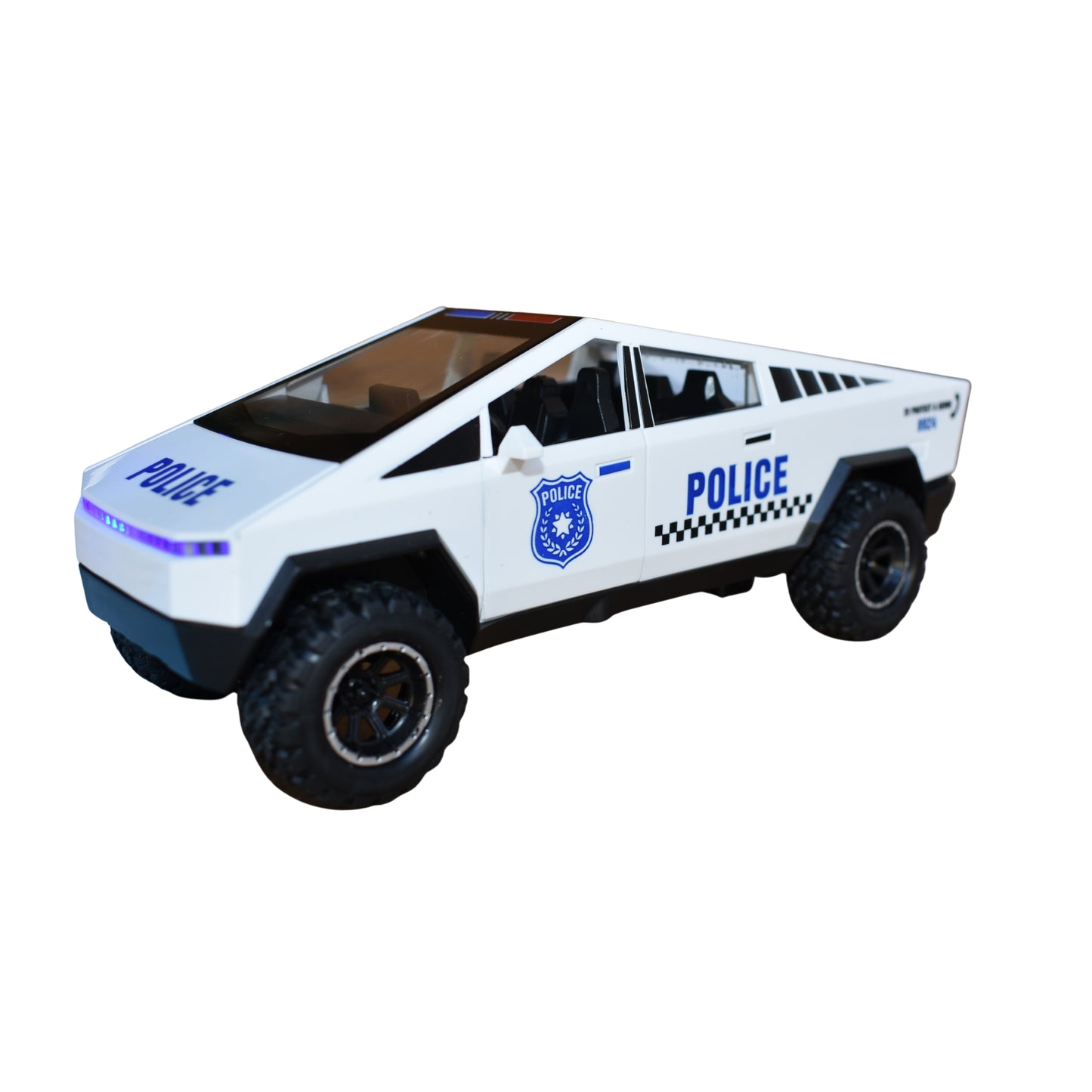 7.5" Friction Cybertruck Police Car with Lights, Sound & Vapor Effect MSCYBP