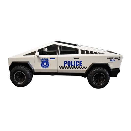 7.5" Friction Cybertruck Police Car with Lights, Sound & Vapor Effect MSCYBP