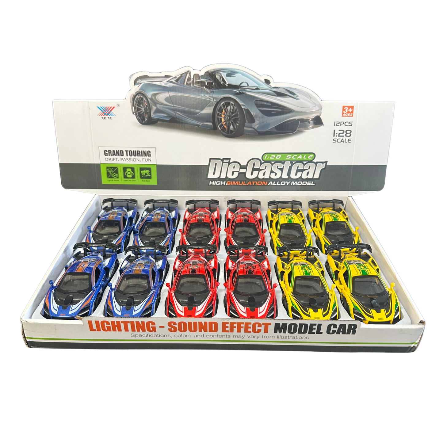 6" Scale McLaren Die-Cast Pull Back Car – 12PC Display MSMCLN1