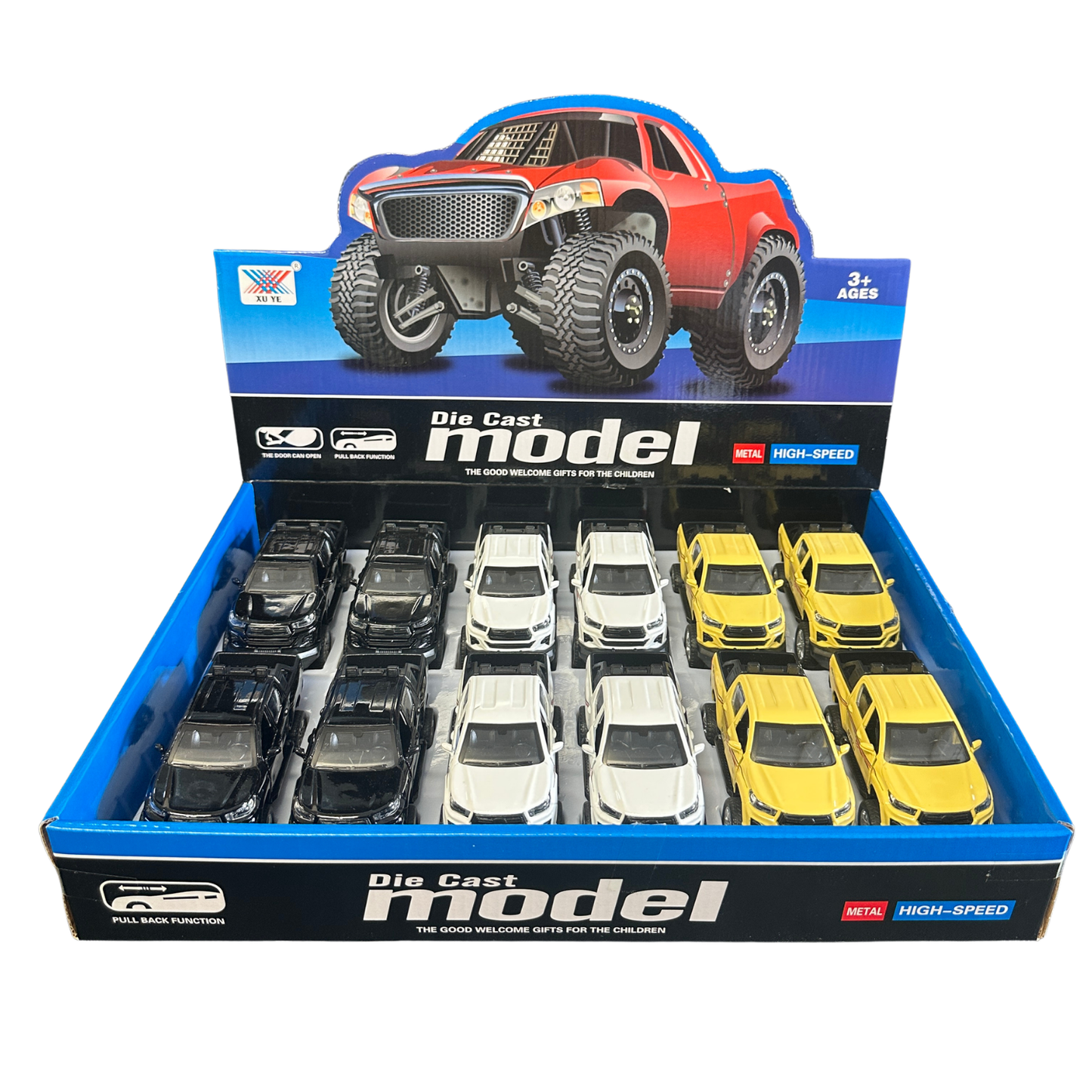 4” Die-Cast Pickup Truck – Assorted Colors w/ Counter Display MSPICKUP