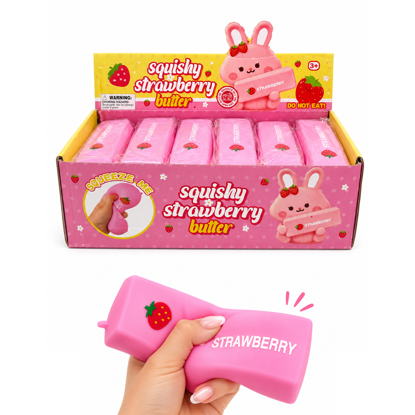 Strawberry Butter Squishy – Dough Filled Stress Toy MSS6