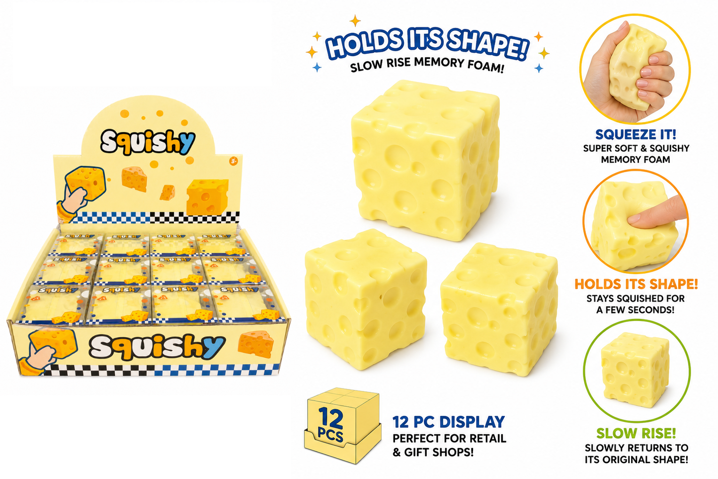 Cheese Memory Squishy 2" MSS9