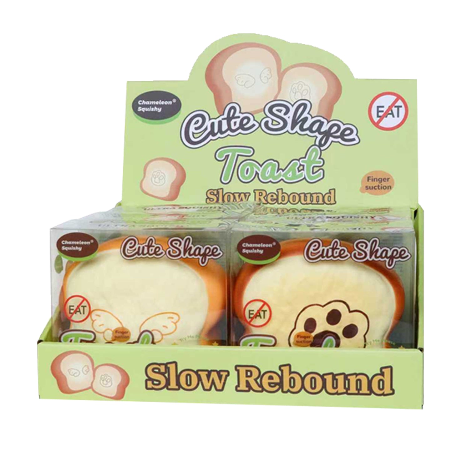 Cute Shape Toast Ultra Squishy – Slow Rising Stress Toy (6-Piece Counter Display) MSUS6